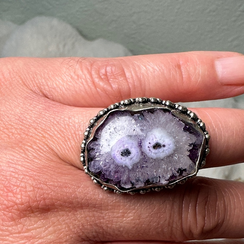 Purple Geode Statement Ring | 925 - image 5